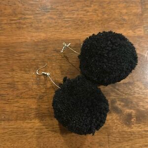 Boho puff ball ear rings